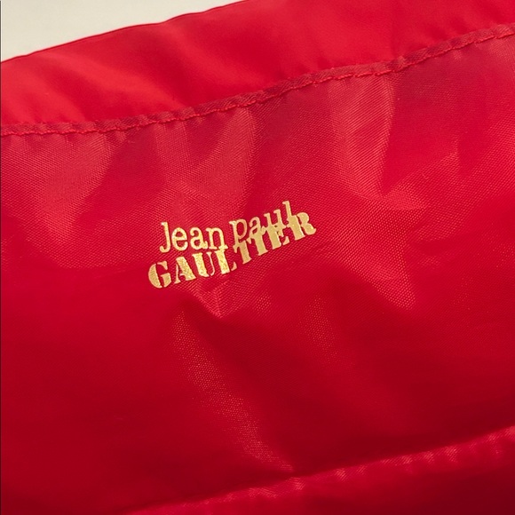 Jean Paul GAULTIER nylon puffer tote bag satchel with woven straps red - Picture 7 of 13